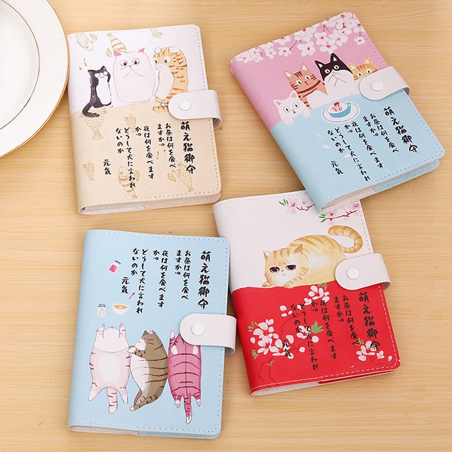 Cute Kawaii Stationery Leather Notebook Japanese Style Color Page Sketchbook  Graffiti Diary Planner Notepad A6 Notebooks - Notebook - AliExpress