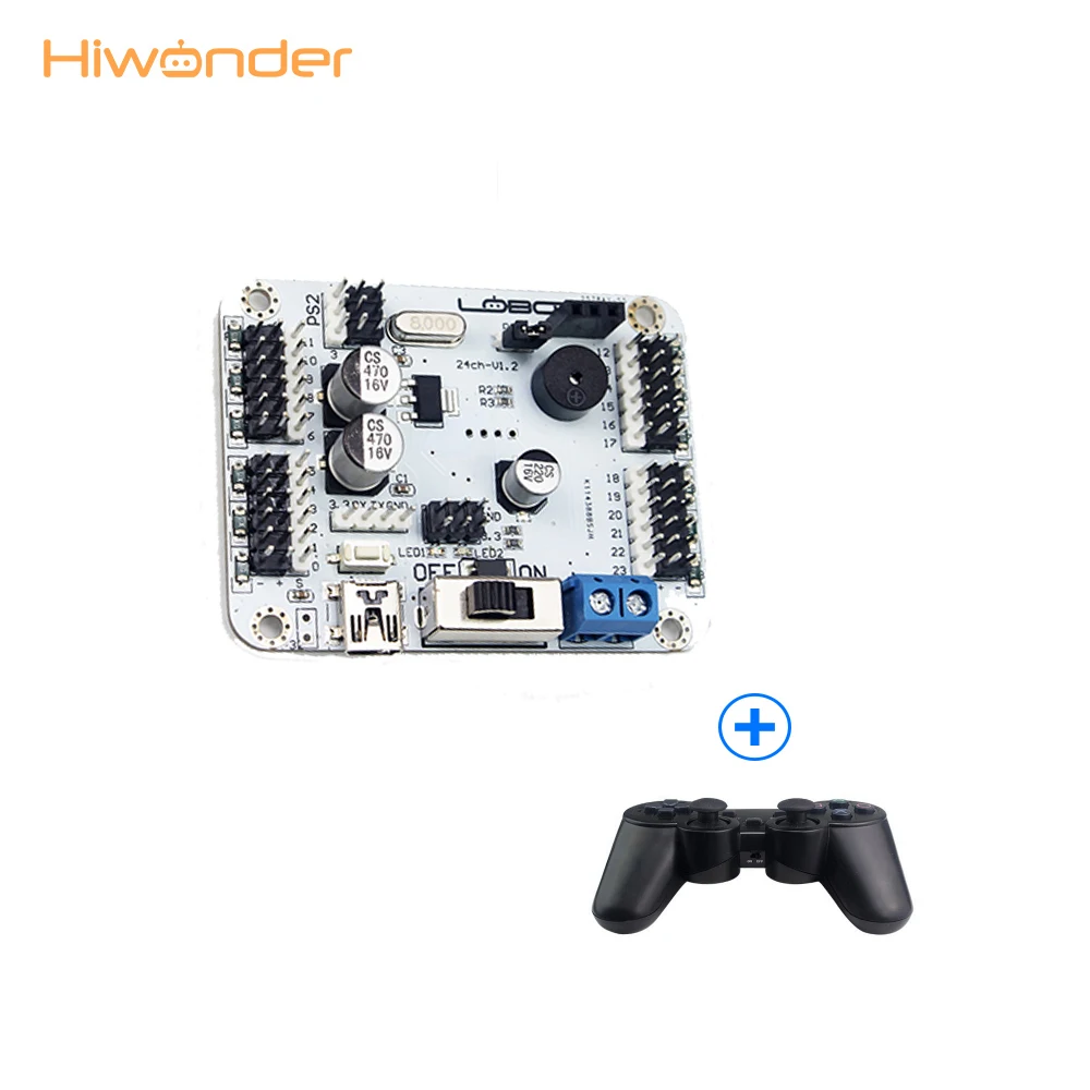 

Hiwonder Robot 24 CH Servo Controller PS2 Handle Controller USB Connection Mode Remote Control RC Parts Robot Toy for Children