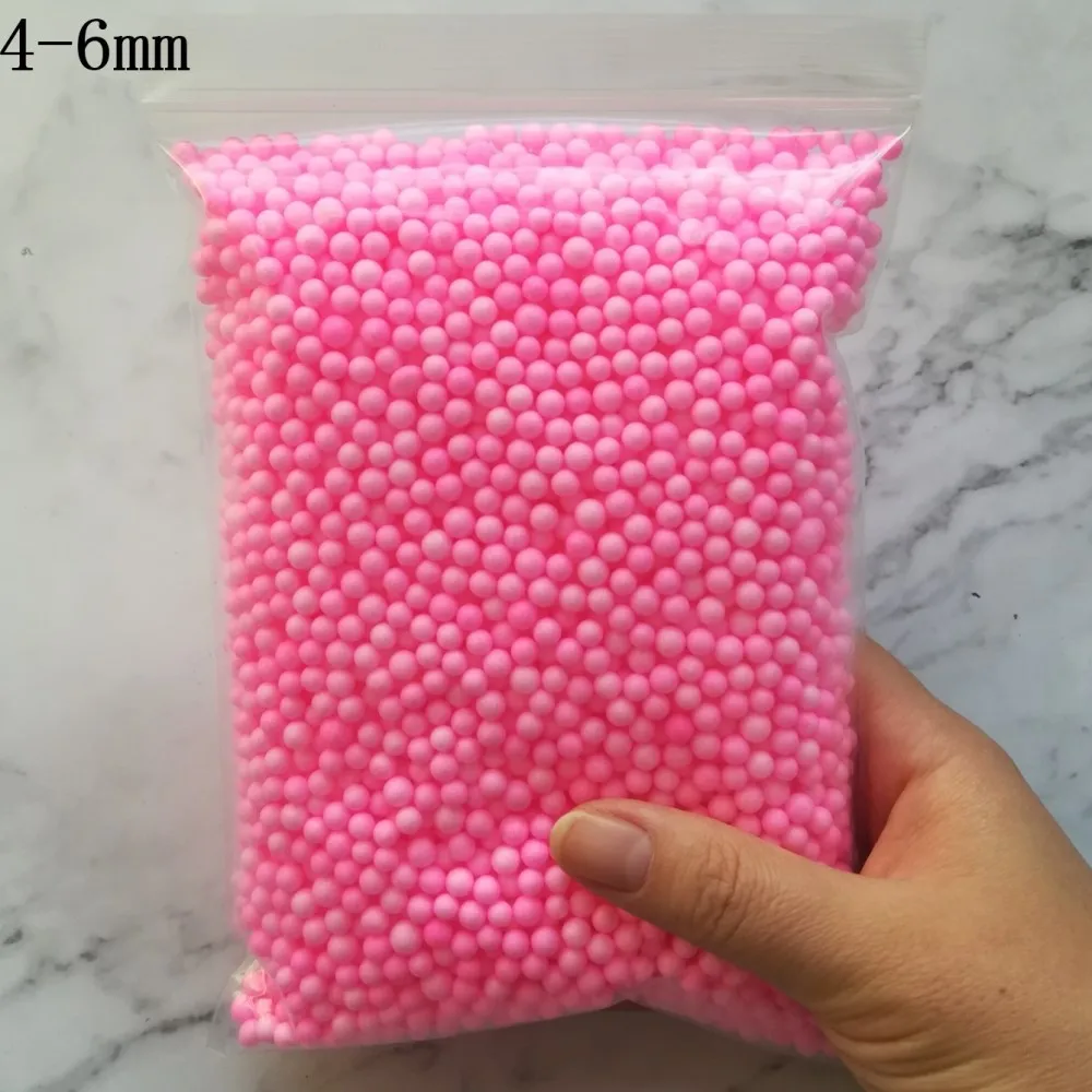 15000pcs 15g Bright Colours Foam Beads Colorful Polystyrene Foam Balls Styrofoam Filler Foam Mini Beads Balls Crafts DIY Decor - Color: Pink