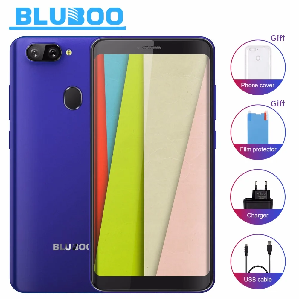 Bluboo D6 смартфон 5 ''ips 18:9 Экран MT6580A 4 ядра 2 Гб Оперативная память 16 Встроенная
