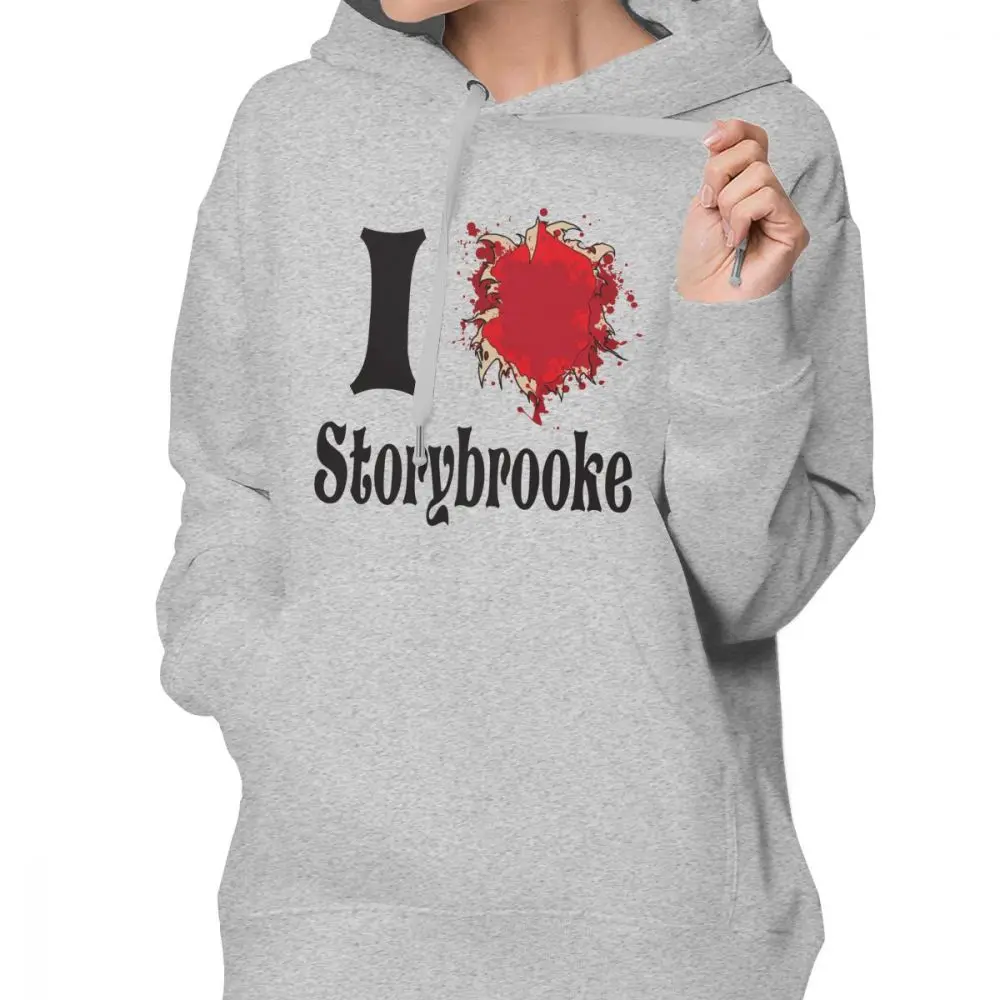 Я люблю Нью-Йорк, худи Once Upon A Time I Love Storybrooke, худи, уличная одежда, хлопковые толстовки, женские синие простые пуловеры, худи - Цвет: Серый