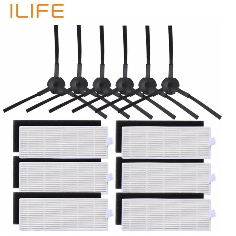 

18pcs/lot robot vacuum cleaner accessories ilife A8 parts hepa filter Side Brush for ilife a8 robot vacuum cleaner parts