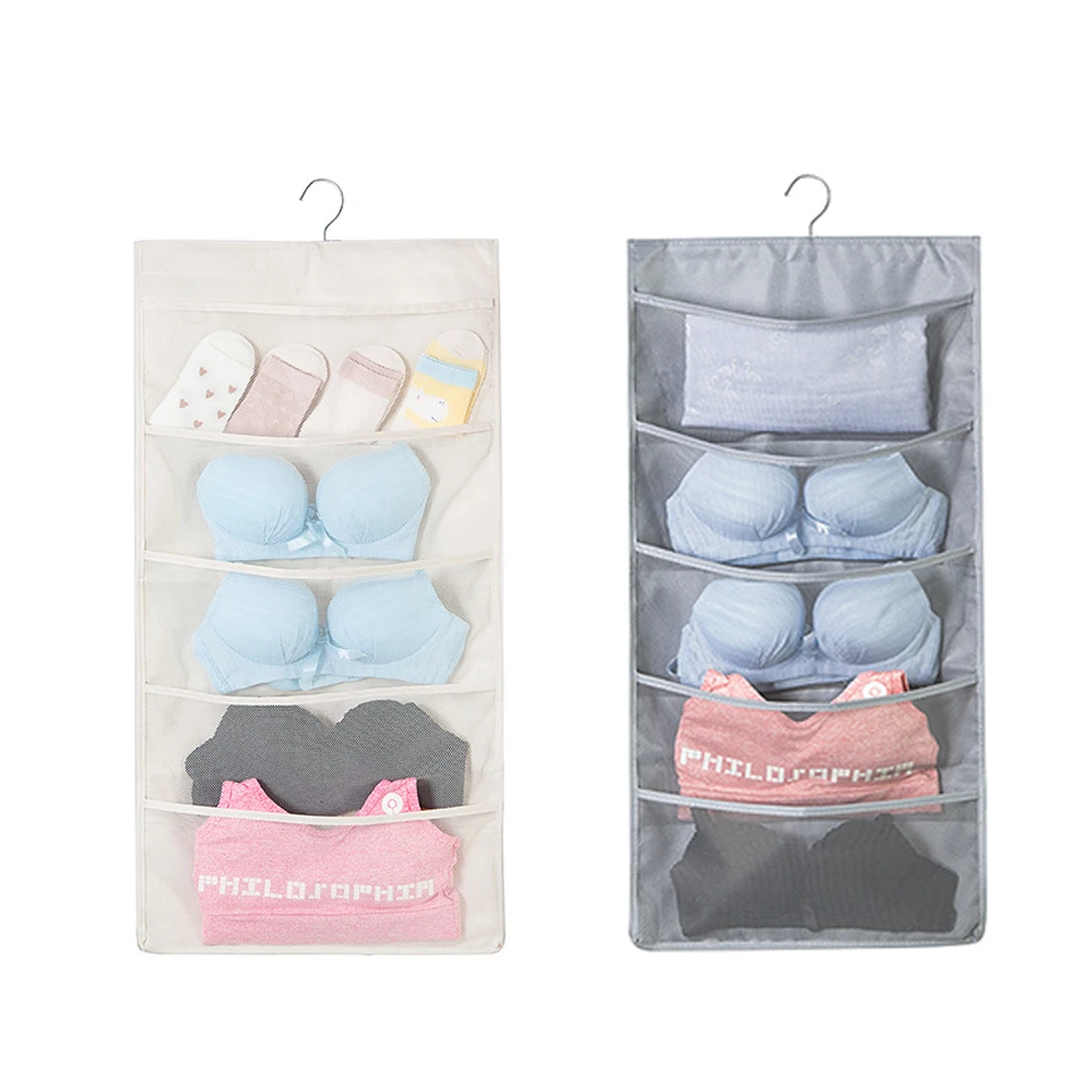 1PC 15/30 Grid Double Side Wall Wardrobe Hanging Organizer Bra