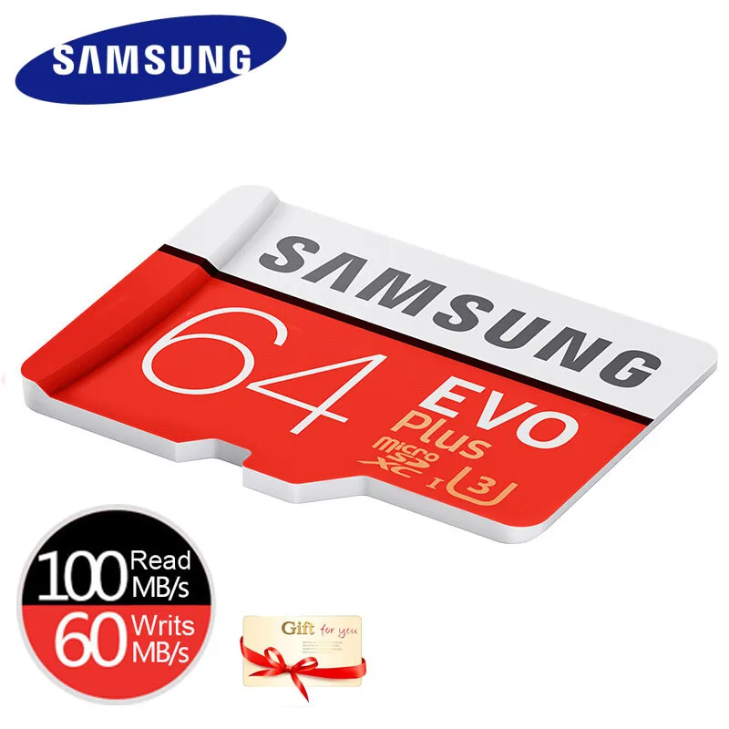 SAMSUNG EVO Plus Micro SD 32G MicroSDHC класс 10 карта памяти UHS-I TF/SD карты транс флэш MicroSDXC 64 Гб 128 ГБ для смартфонов