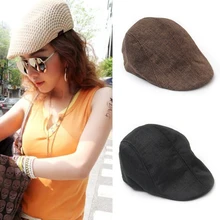 4 цвета модные женские высококачественные берет унисекс Кепка Newsboy льняная Солнцезащитная шляпа лето для мужчин и женщин