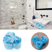 3 шт./компл. Роза лепесток цветок Ароматическая ванна мыло+ коробка в форме сердца для свадьбы и фестиваля подарок