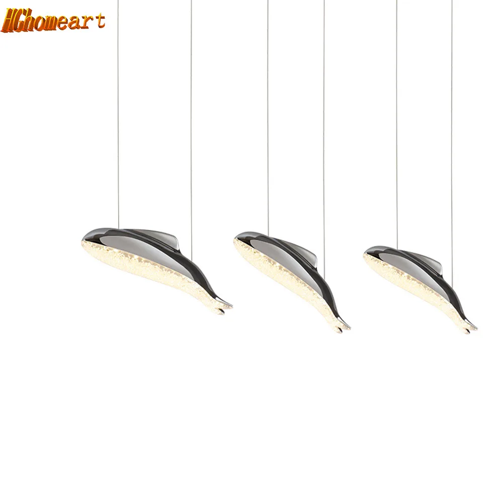 

HGHomeart Led Fish Pendant Lights Kids Room LEDs Living Room Bedroom Lampes Suspendues Lighting Dining Room Lights110V/220V