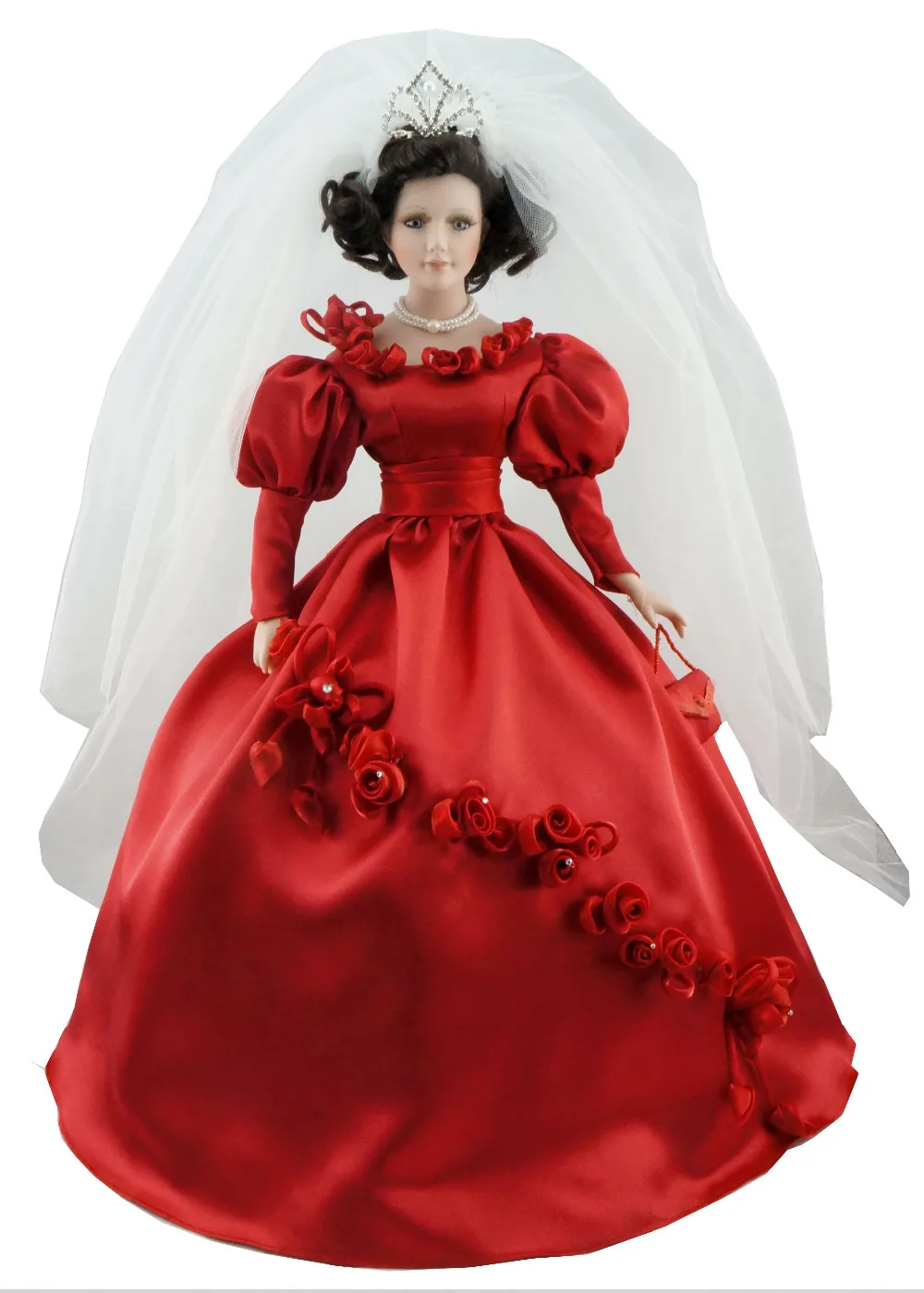 Кукла фарфоровая музыкальная шкатулка Домашняя Коллекция свадебное платье фарфоровая свадебная для подарков или украшения 20 дюймов(около 50 см