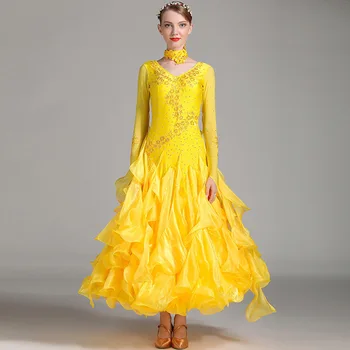 

Ballroom Dance Competition Dresses Ladies Standard Waltz Modern Dancing Dress Patterns Women Foxtrot Tango Swing Dress Plus Size