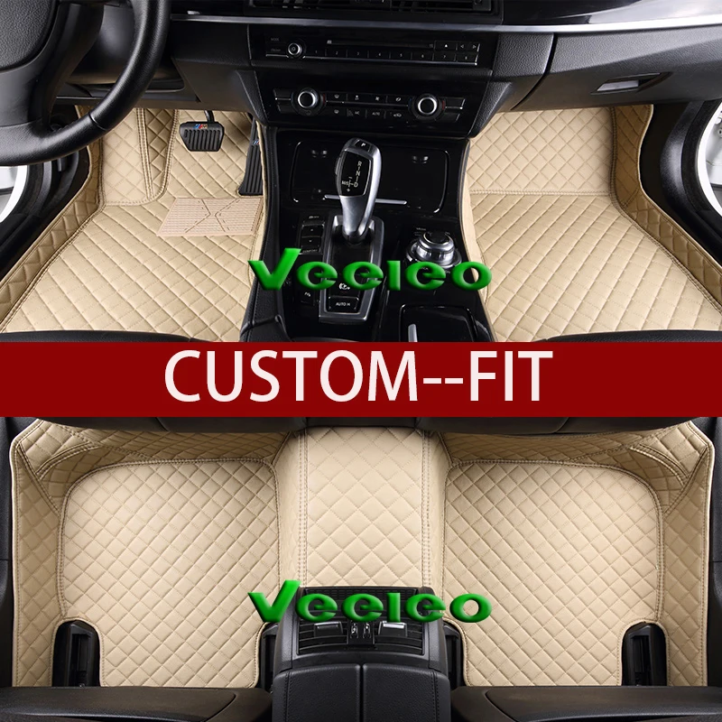 Veeleo 8 Colors Leather Car Floor Mats for Toyota Land Cruiser Prado