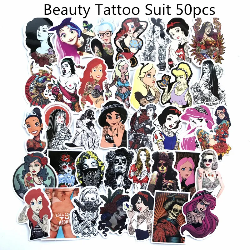 50pcs tattoo sexy beauty cartoon graffiti PVC waterproof sticker suitcase, suitcase, guitar skateboard personalized car sticker 50pcs tattoo sexy beauty cartoon graffiti PVC waterproof sticker suitcase, suitcase, guitar skateboard personalized car sticker