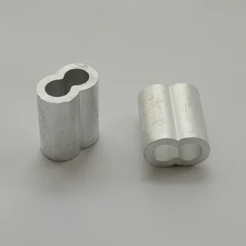 

M2 2mm dia double hole shapeAluminum Sleeve Wire Rope Sling Swage Clip Sleeves