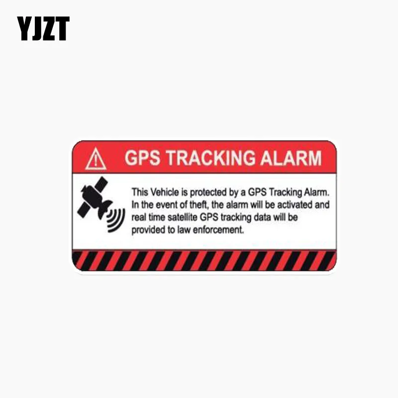 YJZT 10.7*5CM GPS Tracking Alarm Car Sticker Decals Fashion Black And