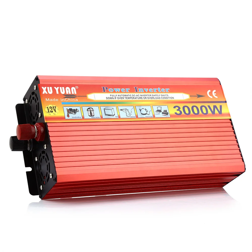 

Car Inverter 3000W Solar Car Power Inverter DC 12V to AC 220V Voltage Converter Modified Sine Wave Vehicle Mounted Transformer