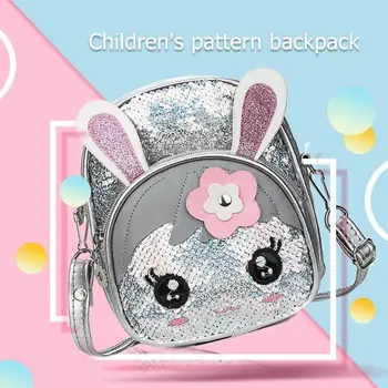 

Small Shoulder Backpacks Girls Cute Animal Decor Leather Messenger Rucksack