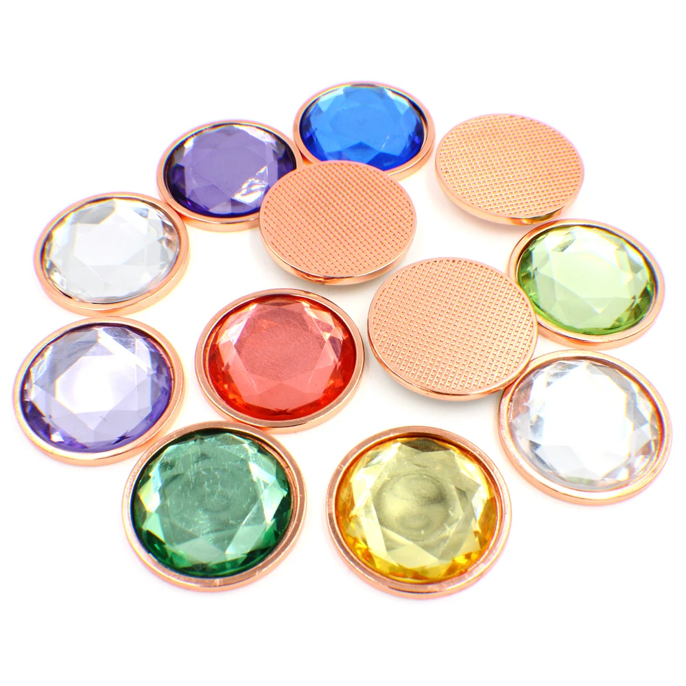 

1P Coin Rose Gold 33mm "Birthstone 12 colors" Fit for pendant/ Coin frame/ locket coins /Coin Necklace My currency Pendant