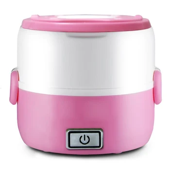 

220V 200W 2 Layers Electric Heated Lunch Box Set Multifunctional Food Warmer Mini Rice Cooker Warmer for Students Dormitory