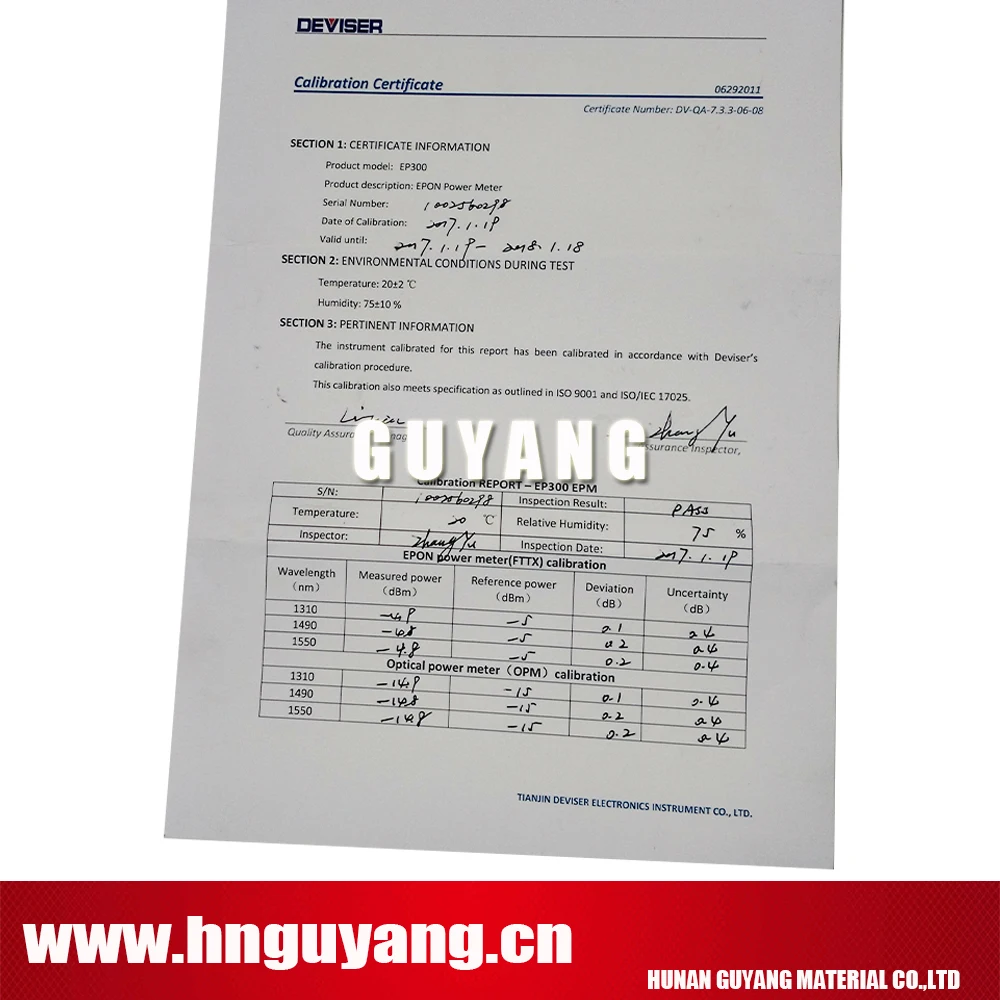 Deviser EP300 1310 ~ 1550nm Оптический мультиметр Pon измеритель мощности EPON