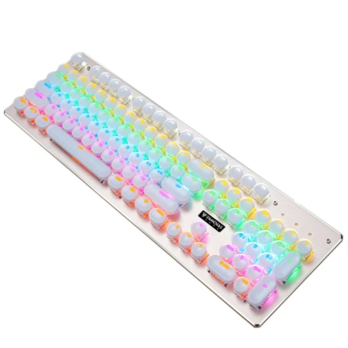 K11 панк Keycaps USB проводной синий переключатель Механическая с подсветкой игровая клавиатура для игровой Esport - Цвет: Золотой