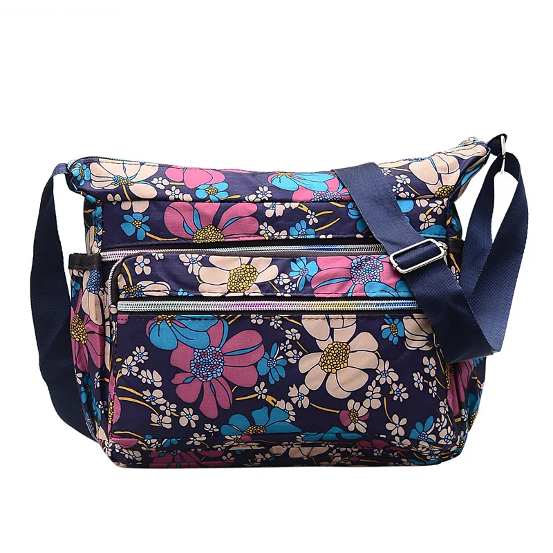 

ACEPERCH Casual Flower Printing Women Handbag Shoulder Beach Bag Waterproof Nylon Large Capacity Casual Bags Tote Bolsos