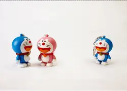 Новинка игрушки из мультиков Аниме Doraemon цифры Светодиодные Брелки Doraemon игрушки освещение звуки творческие подарки