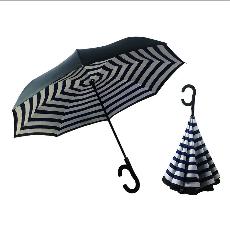 Полуавтоматический зонт Водонепроницаемый двойной Слои заднего зонтик best подарок для вашего друга - Цвет: 15