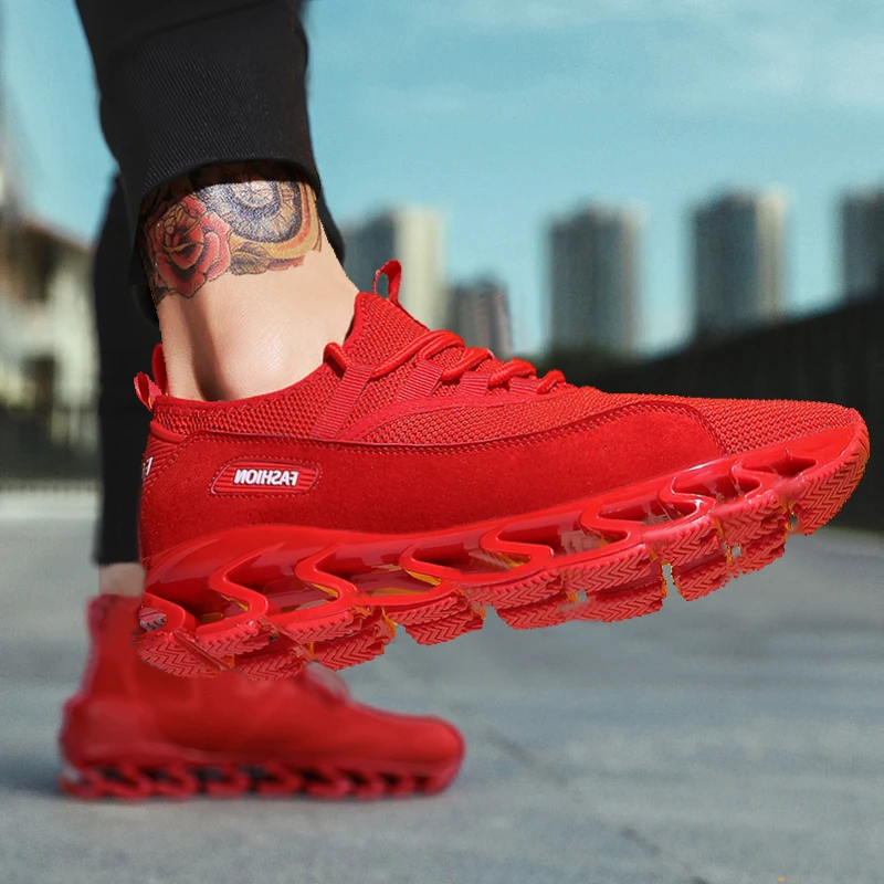 Shoes Plus Size Men's Shoes 47 Breathable Running Shoes Mesh Training Shoes 46 New Style of 2019 Pure Color Casual Shoes