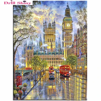 

DIY 5D Diamond Embroidery handmade Diamond Mosaic Picture Landscape London Round Rhinestones Diamond Painting Cross Stitch Kits