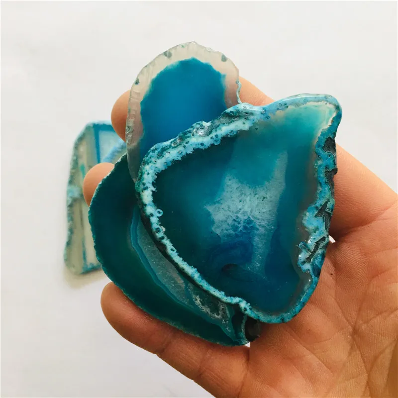 5 шт. большой синий Агат срез жеоды полированный Кристалл кварц
