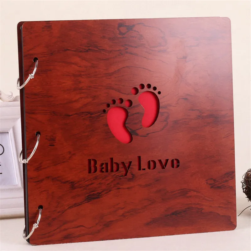 

16 Inch Wood Cover DIY Photo Albums Handmade Photographs Scrapbook 60 Pages Photo Album Scrapbooking Photo Corner Birthday Gift