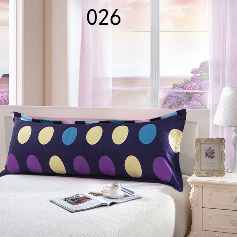 Yellow Blue Circle Cotton Double Pillowcases Long Pillow Case Bed
