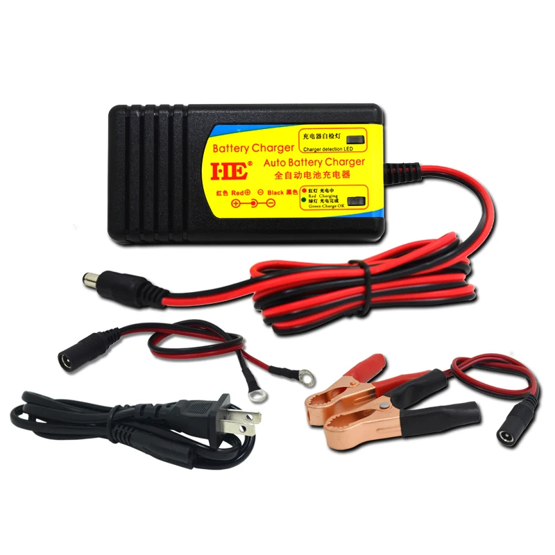EU/US Standard 12V Lead Acid Battery Charger Motorcycle Car Charger