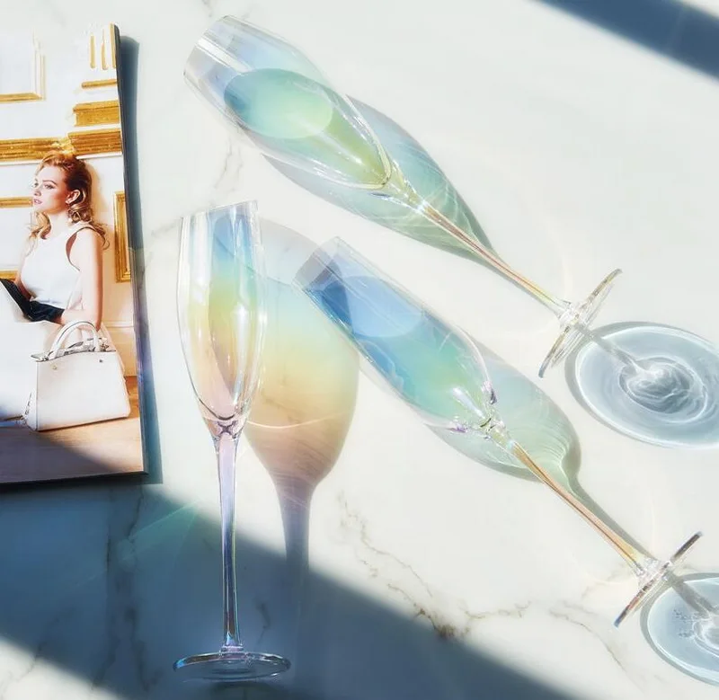 Радужный Кубок выцветающие цветные для вина стекло Япония ионное стекло бар украшение шампанское стекло
