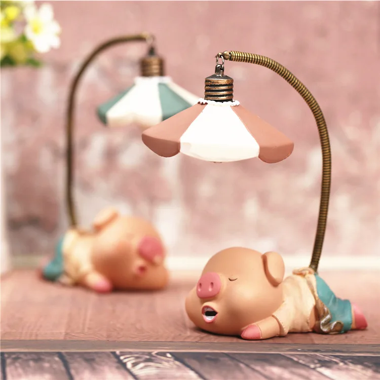 Креативный ночник ленивый Спящая Свинья Brinquedos из смолы Коллекционная модель