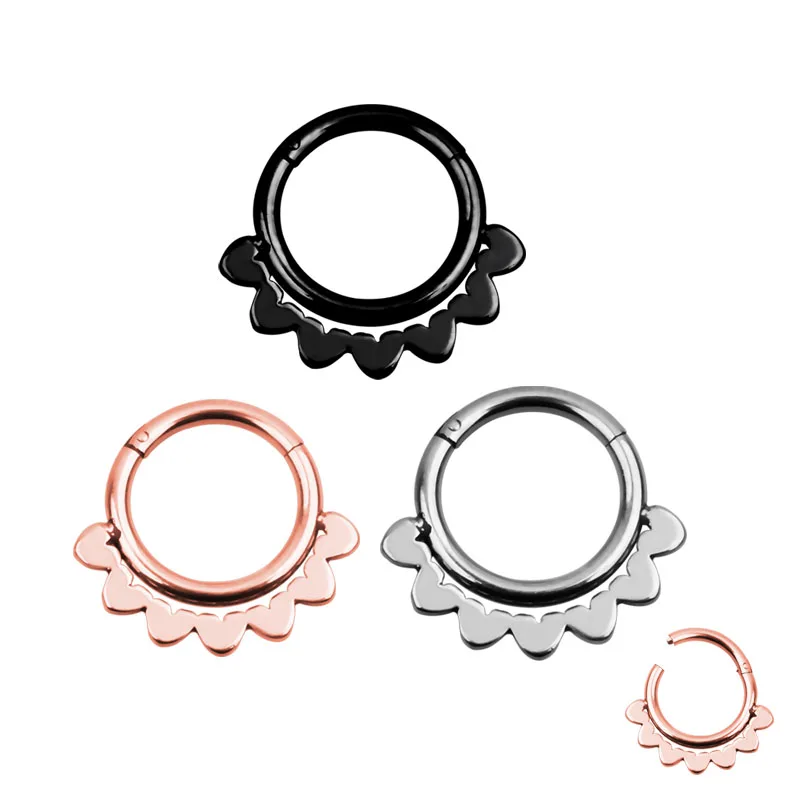 

1PC Steel Nose Piercings Daith Helix Piercing Nose Earring Septum Ear Tragus Cartulage Captive Hoop Ring Labret Body Jewely Sexy