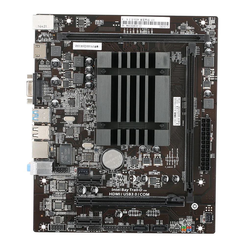 

Quad-CoreJ1900 Motherboard All Solid State V20 Motherboard Systemboard for Celeron J1900 Integrated HD Graphics 4000 mATX DDR3