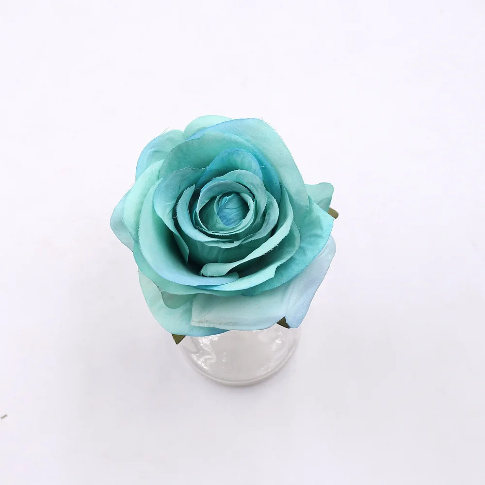 2 шт 7 см Шелковая Роза искусственная цветок свадебные декоративные цветы DIY ВЕНОК подарок перила ремесло Ремесло Украшение искусственные цветы - Цвет: Tiffany Blue