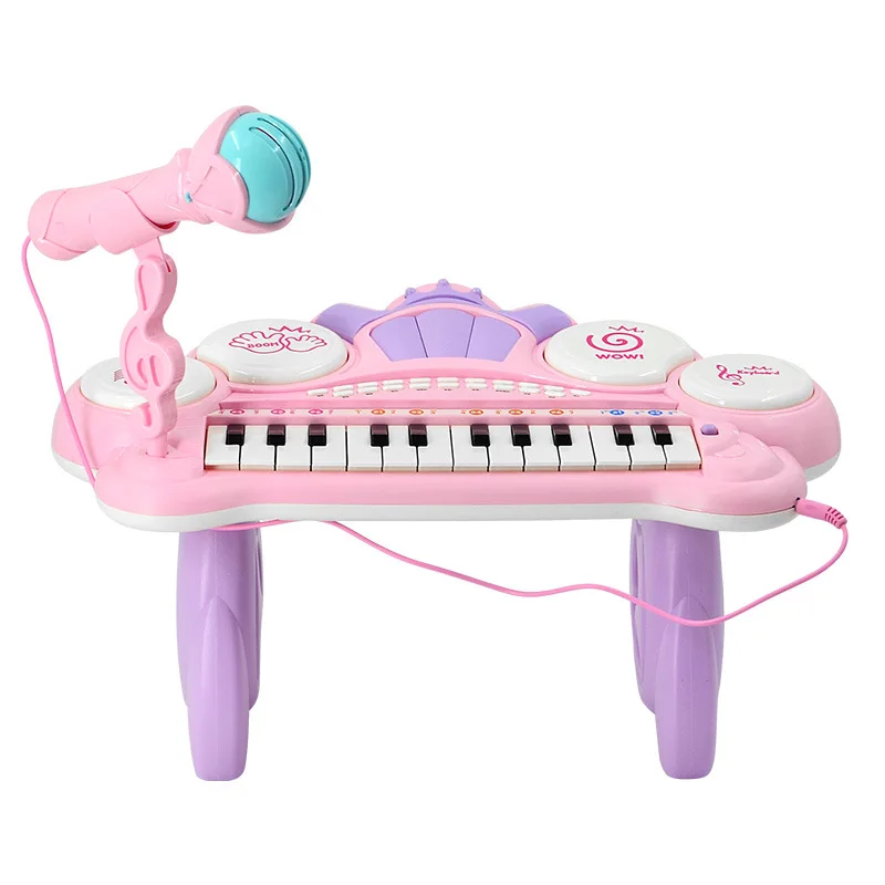 Juguetes instrumento Musical Mini micrófono Piano iluminación efectos de sonido reproducción Multimedia 1-6 años educación del bebé Pianoforte - 2