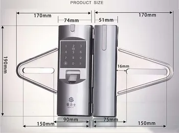 

Good Selling Fingerprint Password Lock for Glass Door Use 2017