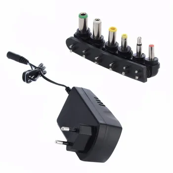 

1pc Universal 3V 4.5V 6V 7.5V 9V 12V Travel AC DC Power Charger Adapter Converter With 6 Different EU Plugs Adjustable