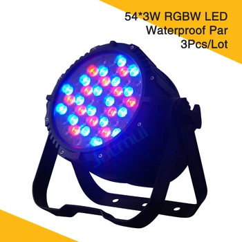 

3Pcs/Lot Waterproof LED Par 54Pcs 3W Led Par Outdoor RGBW 8 CHS Dmx 512 Professional Stage Light