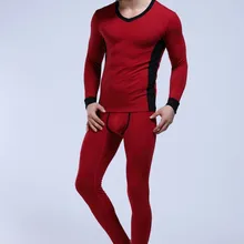 Мужские комплекты термобелья для геев, мужские сексуальные леггинсы, Длинные хлопковые обтягивающие теплые зимние штаны, комплект одежды для мужчин s