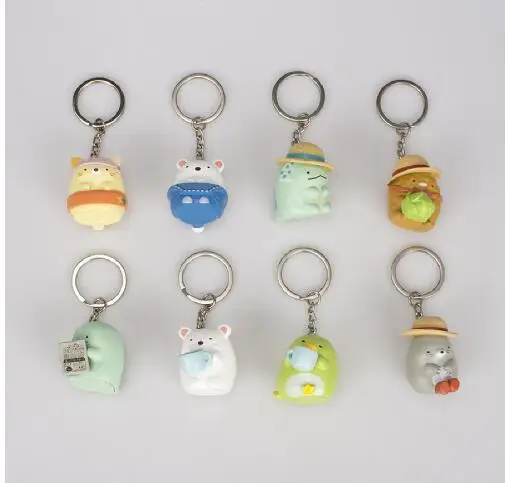 

2018 8pcs/set Japan Sumikkogurashi Pvc Toys Sumikko Gurashi Small Pendant Bag Ornaments Chains Ornament Figure Figures Collect