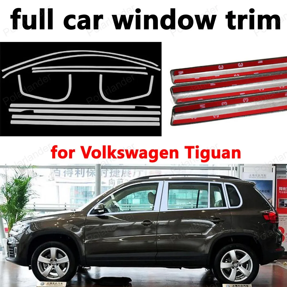 Styling full Window Trim Car Exterior Accessories Decoration Strips for Volkswagen Tiguan