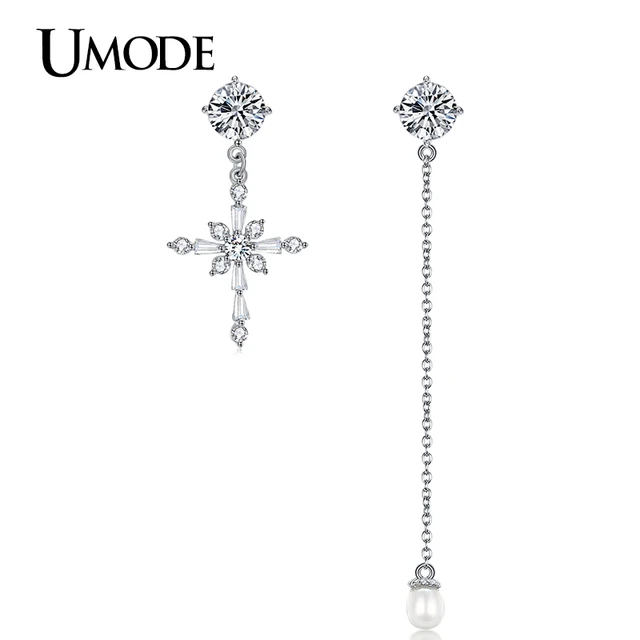 Licliz 925 Sterling Silver Cz Cross Earrings Dangle Royal Bridal Licliz 925 Sterling Silver Cz Cross Earrings Dangle Royal Bridal Cubic Zirconia Flower Ear Drops