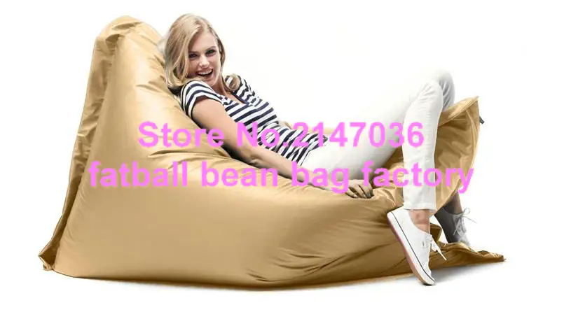 Golden color ELEGANT large bean bag chairs for adults waterproof outdoor indoor Polyester bean bag
