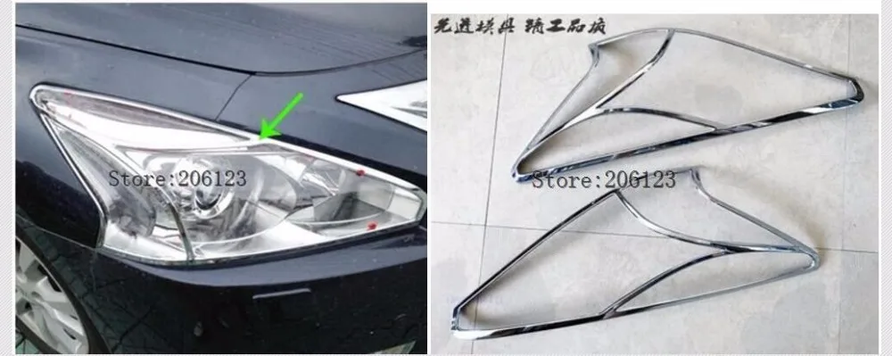 Для Nissan Teana Altima L33 2013 ABS хромированные, для передних фар головной свет лампы Крышка отделка свет вытяжки аксессуары планки