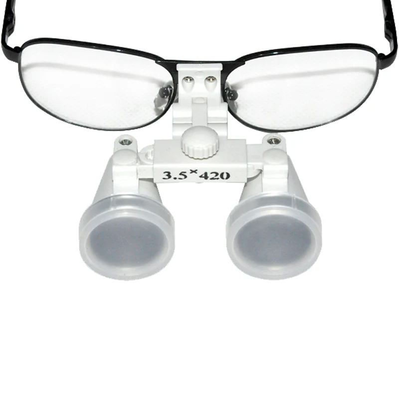 New Black Dentist Surgical Medical Binocular Loupes 3.5X 420mm Dental