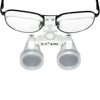 

New Black Dentist Surgical Medical Binocular Loupes 3.5X 420mm Dental Loupes Optical Glass Loupe