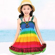 New 2020 Summer Style Baby Girls Dress Children Girls Dresses Peacock Dress For Girls Bohemian Clothes 2017 summer girls dresses children cheongsam style dresses chinese style baby lotus leaf hem clothing hight quality for party